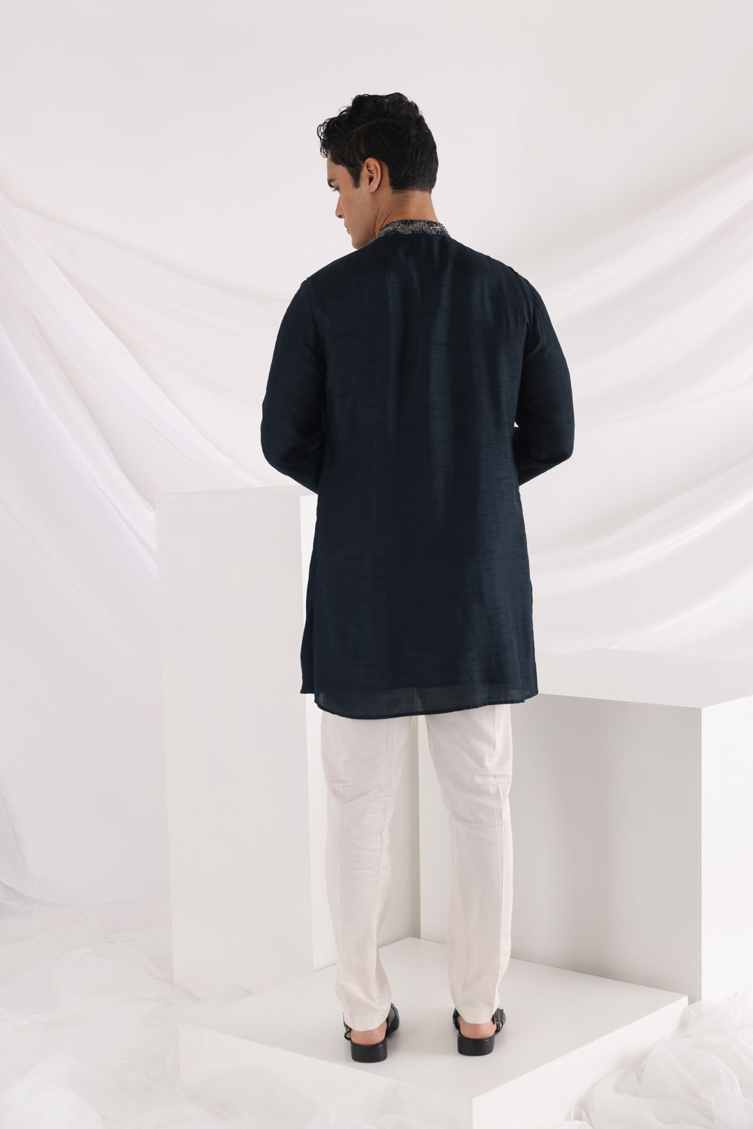 Navy cowl kurta set