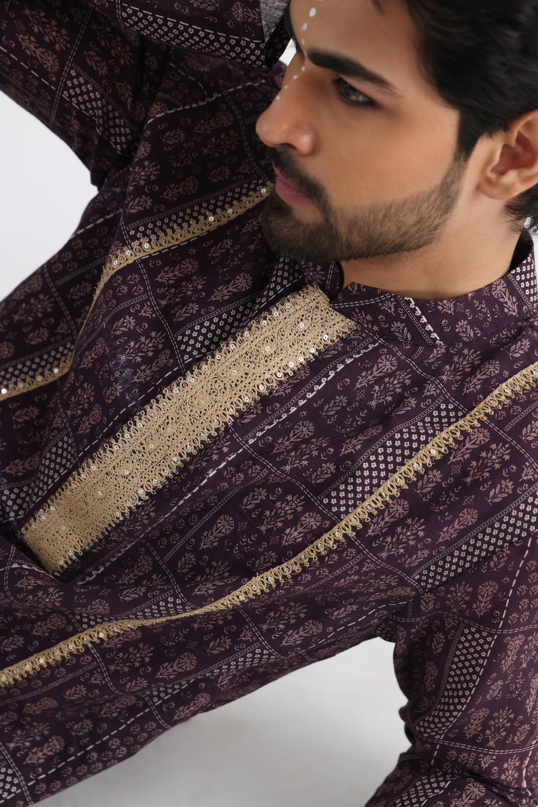 Brown printed kurta set