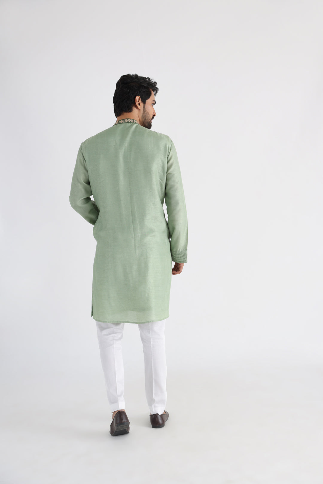 green pintuck kurta