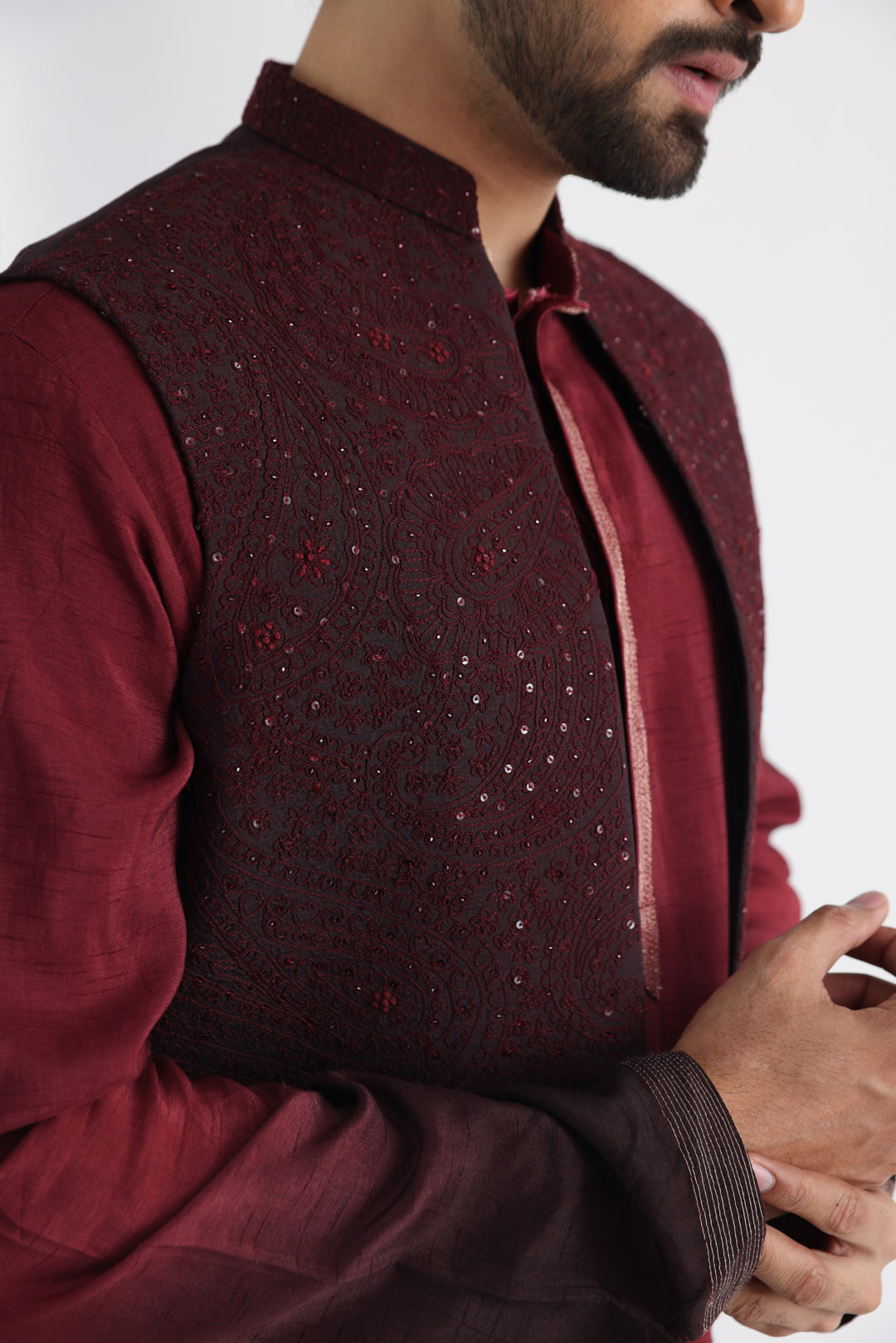 Qahwa nehru and kurta set