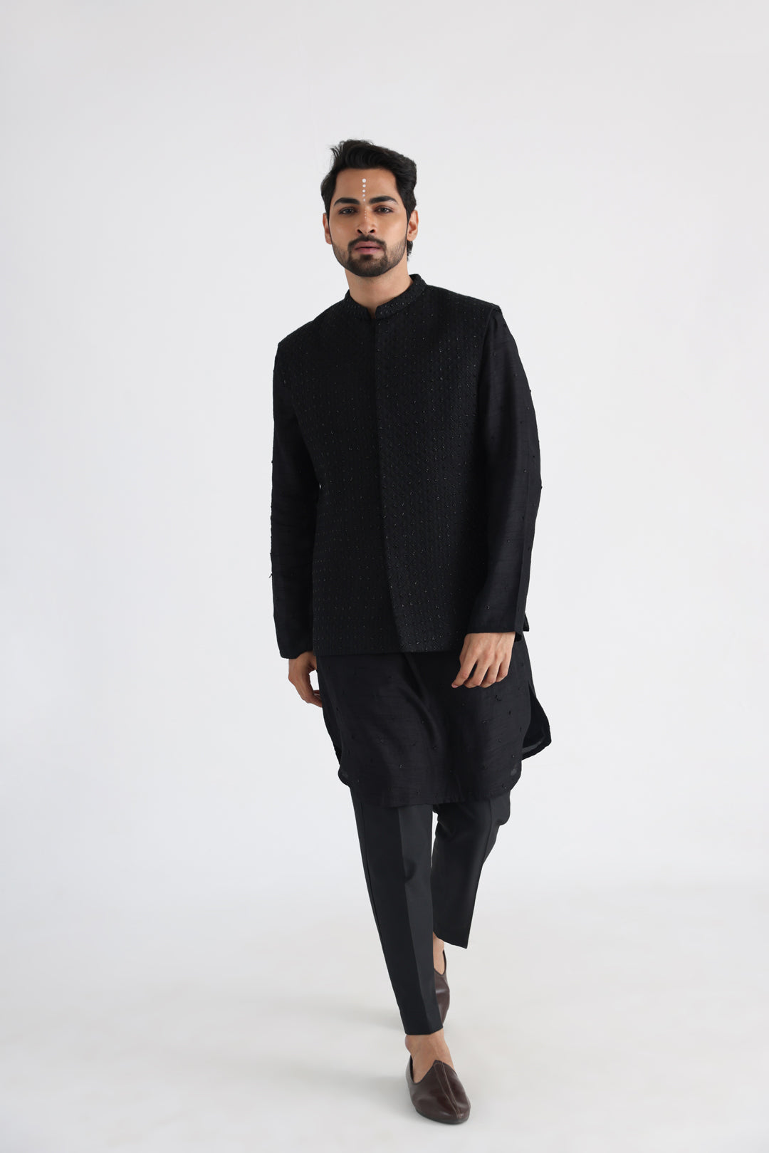 Adeem black nehru and kurta set