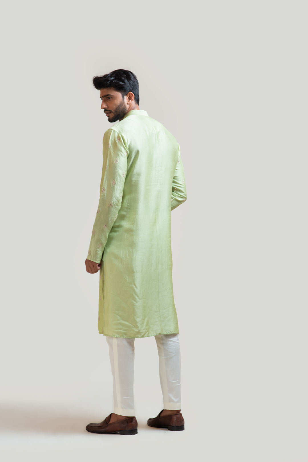 Pastel Green Embroidered Kurta Set