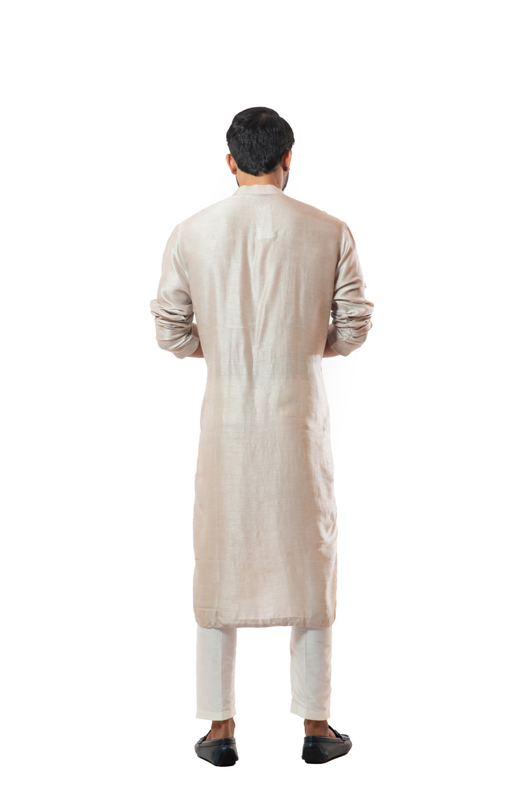 Icy grey hand embroidered kurta set
