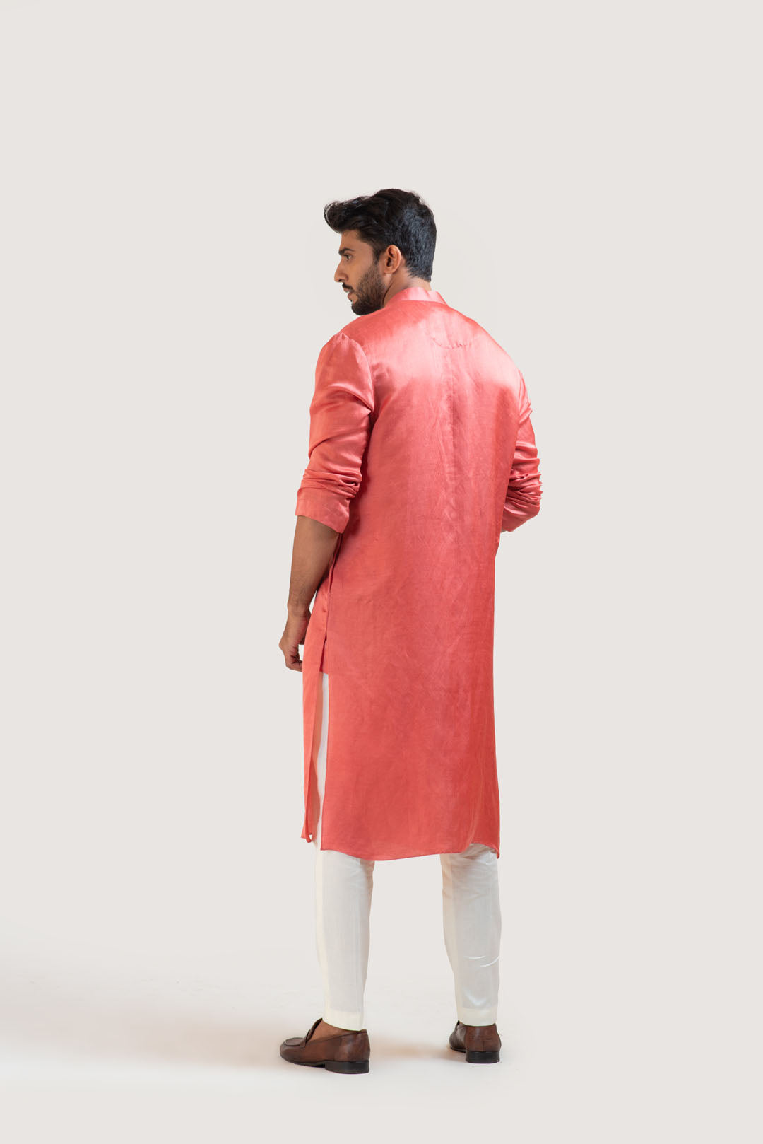 Rust Red Embroidered Kurta Set