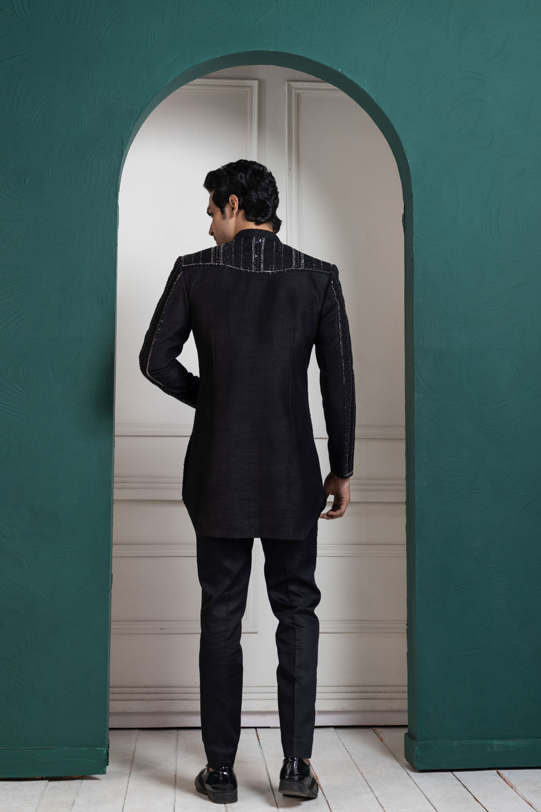 Obsidian Glimmer Bandhgala