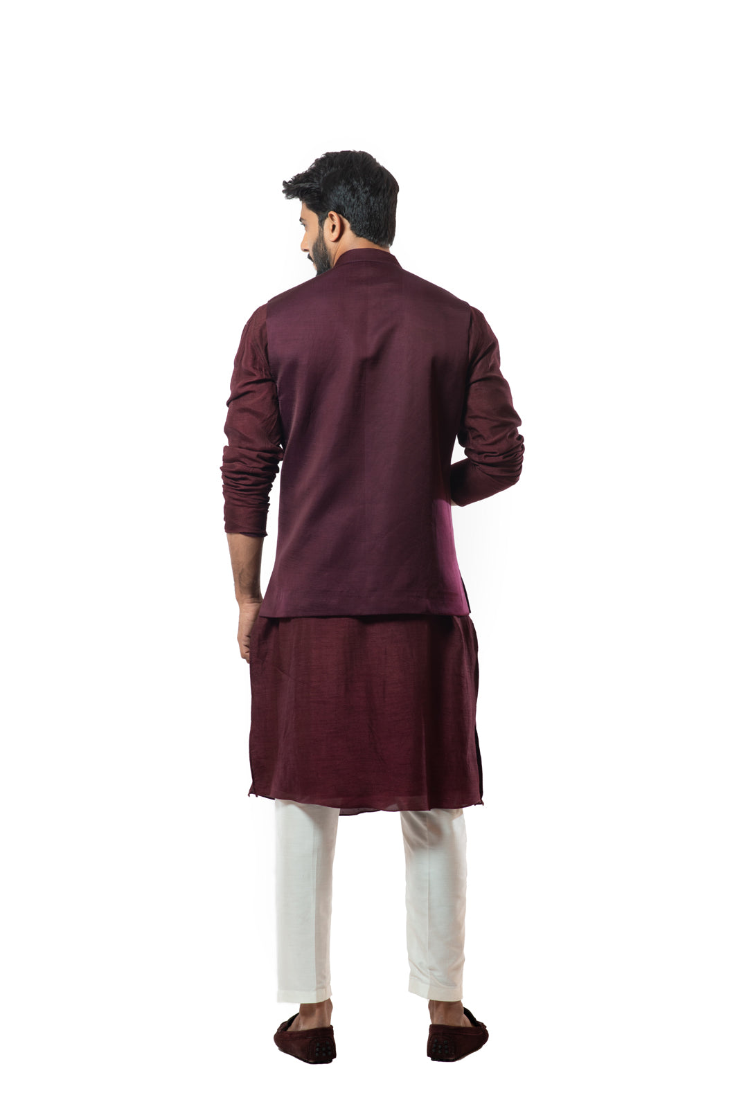 Embroiderd wine nehru jacket