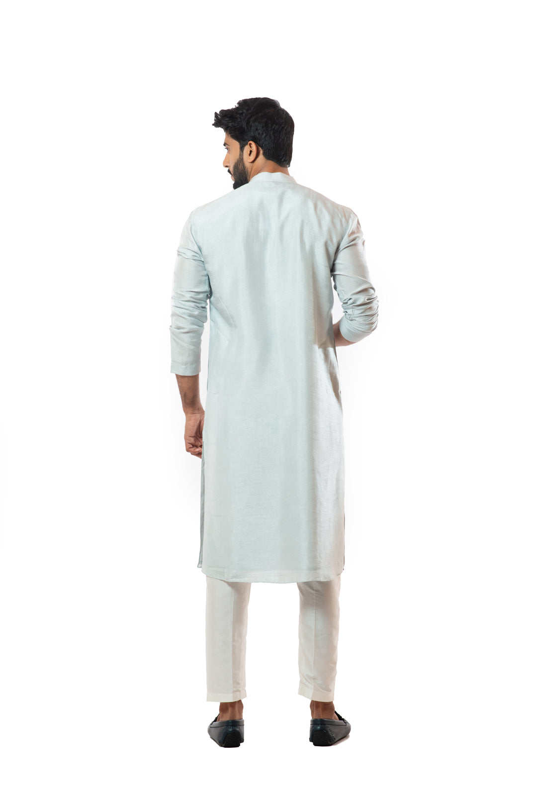 Ice blue pintuck straight kurta set