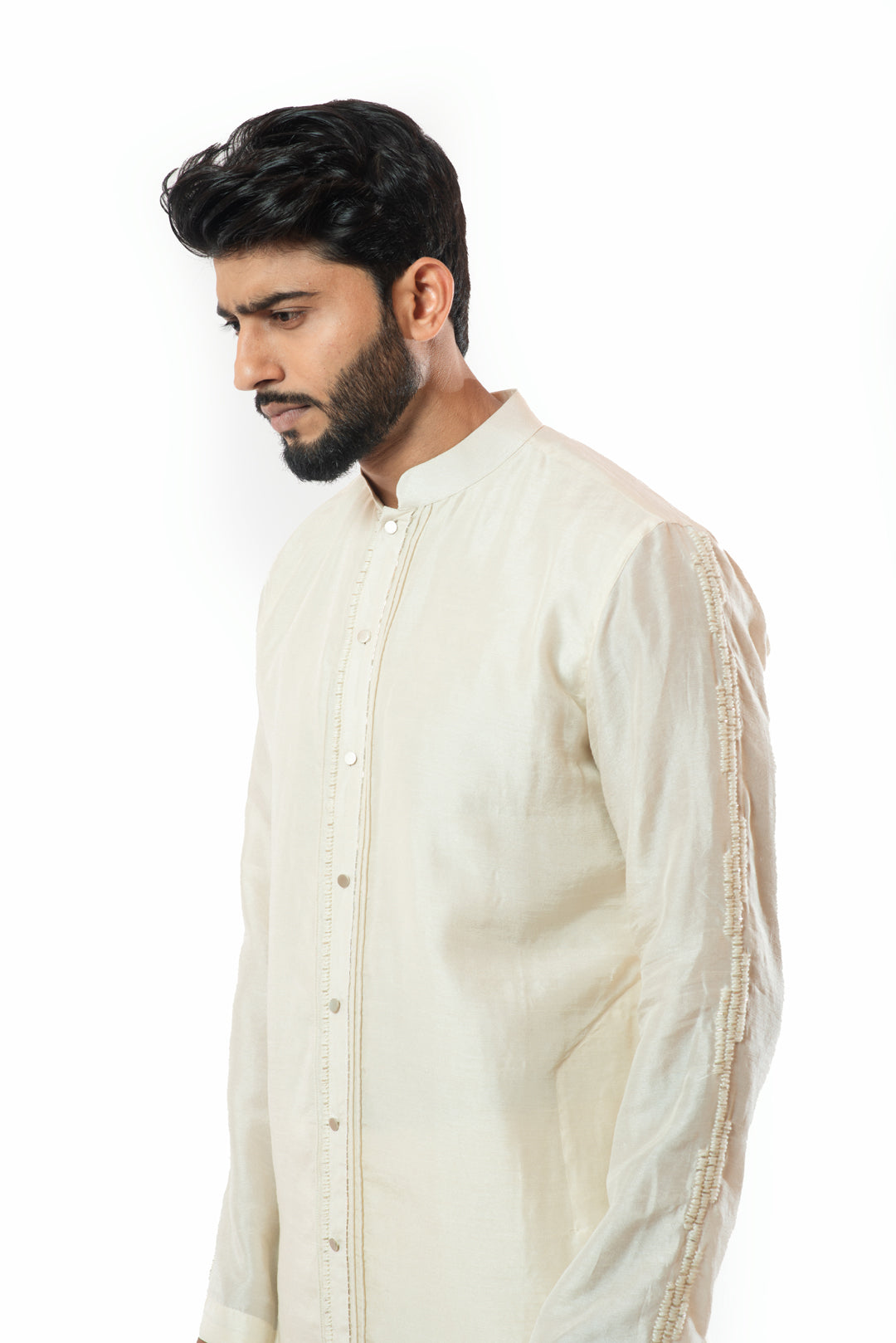Front Open Ivory kurta set