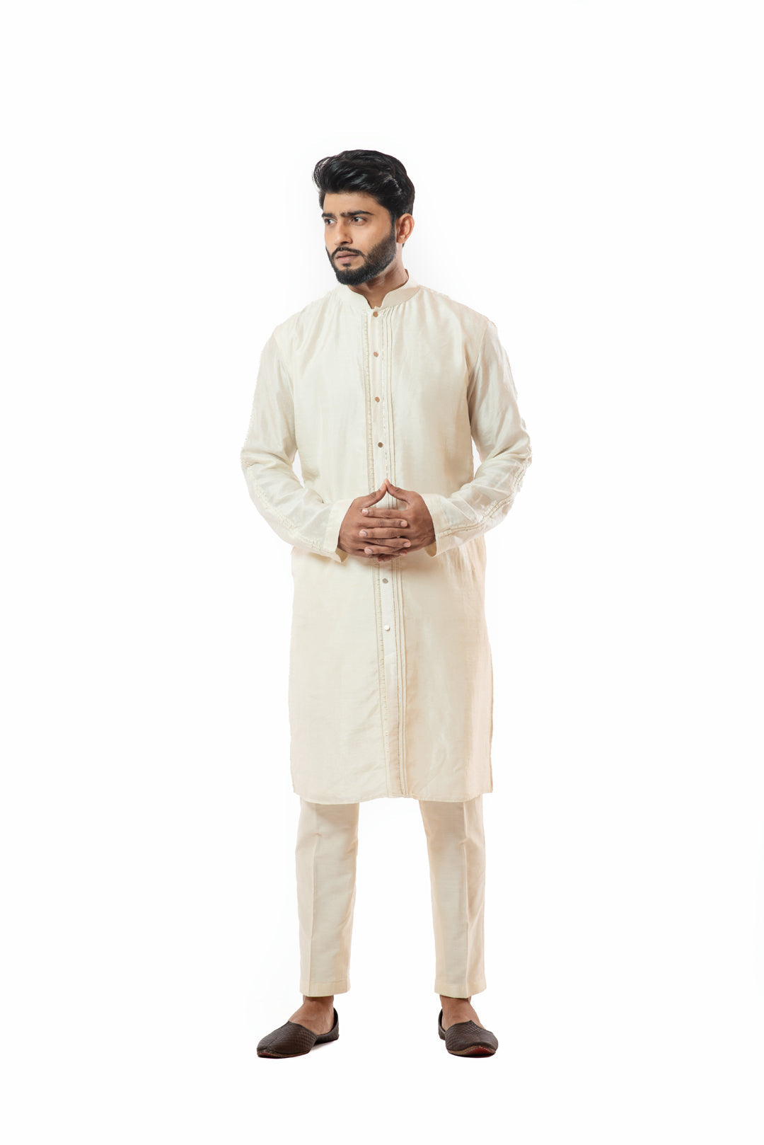 Front Open Ivory kurta set