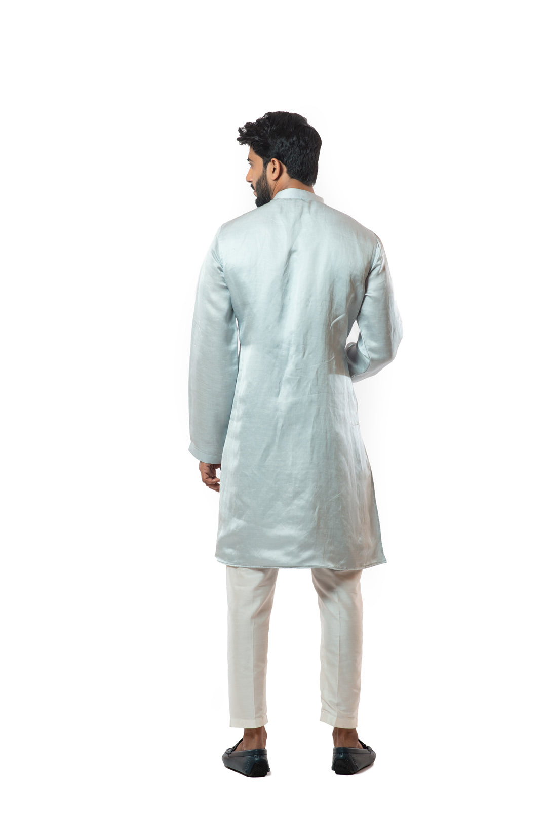 Ice blue Hand embroidered kurta set