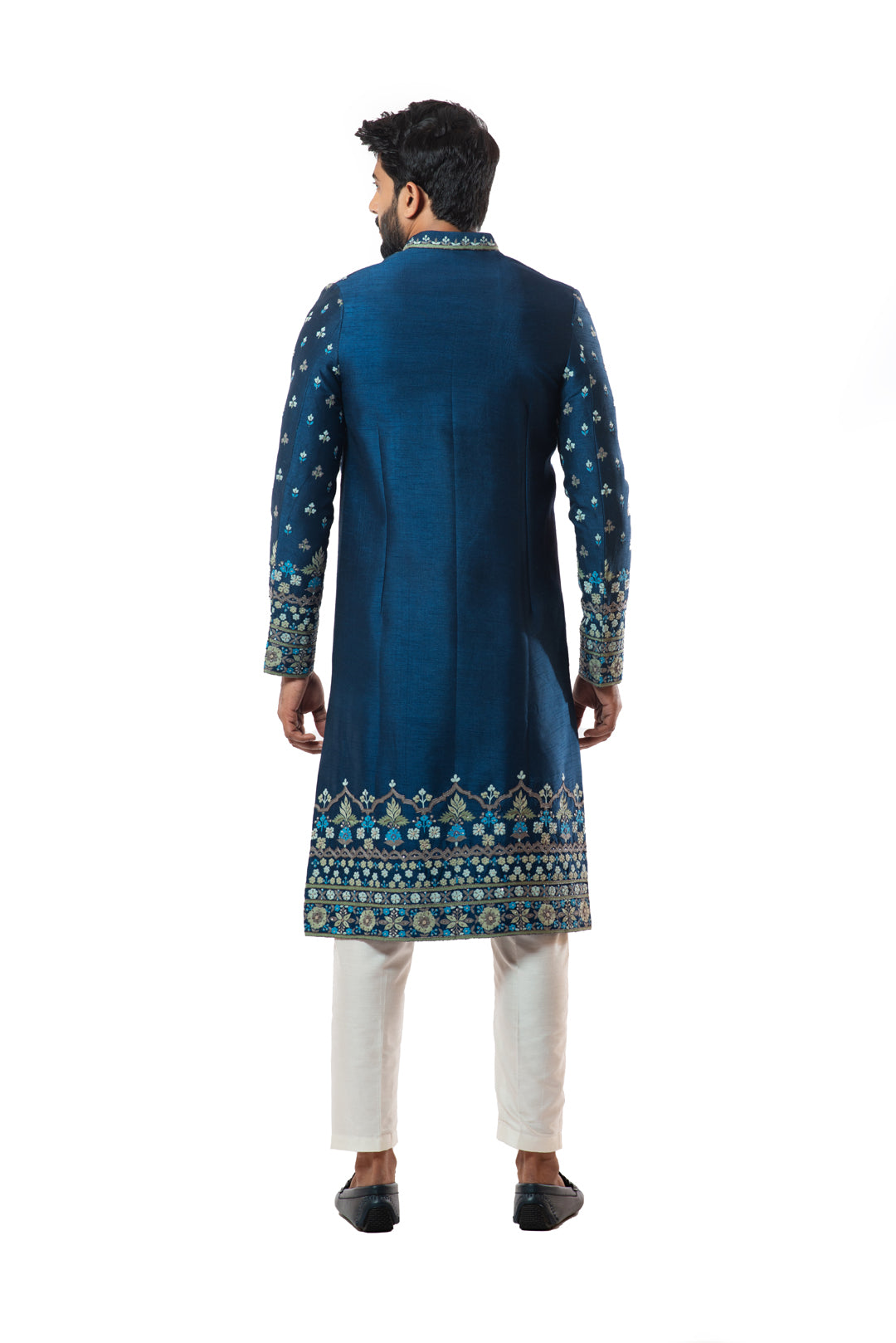 Bllue threadwork sherwani