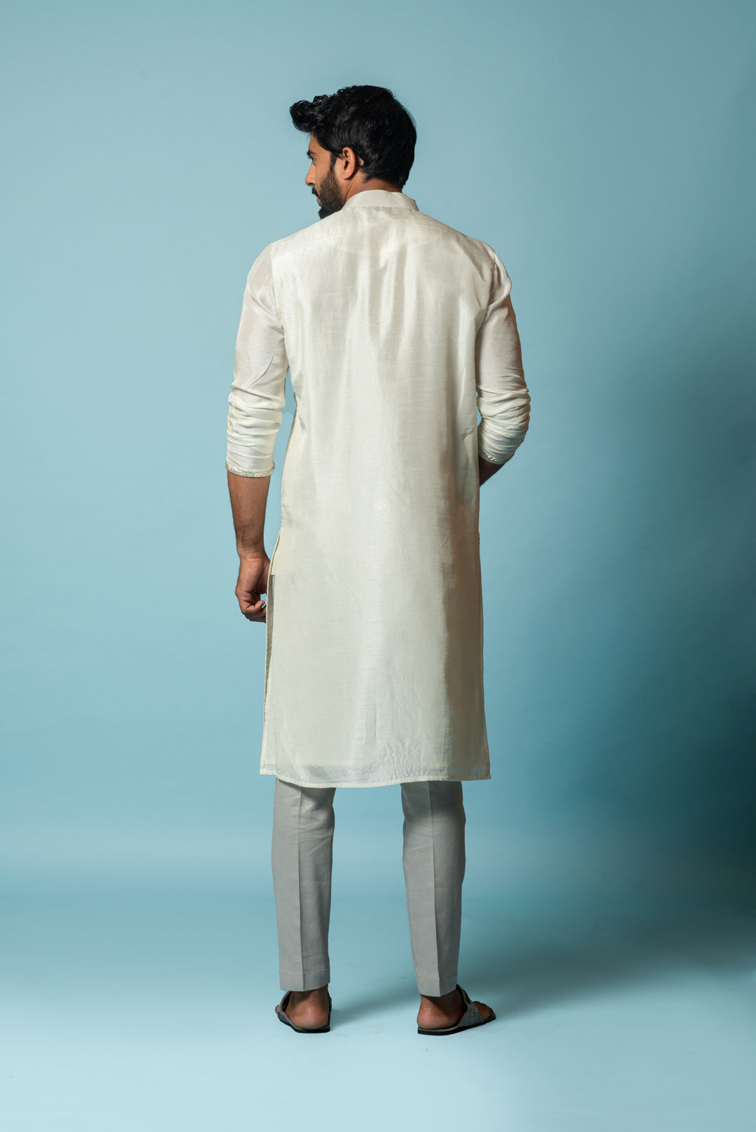 Ivory overlap kurta set