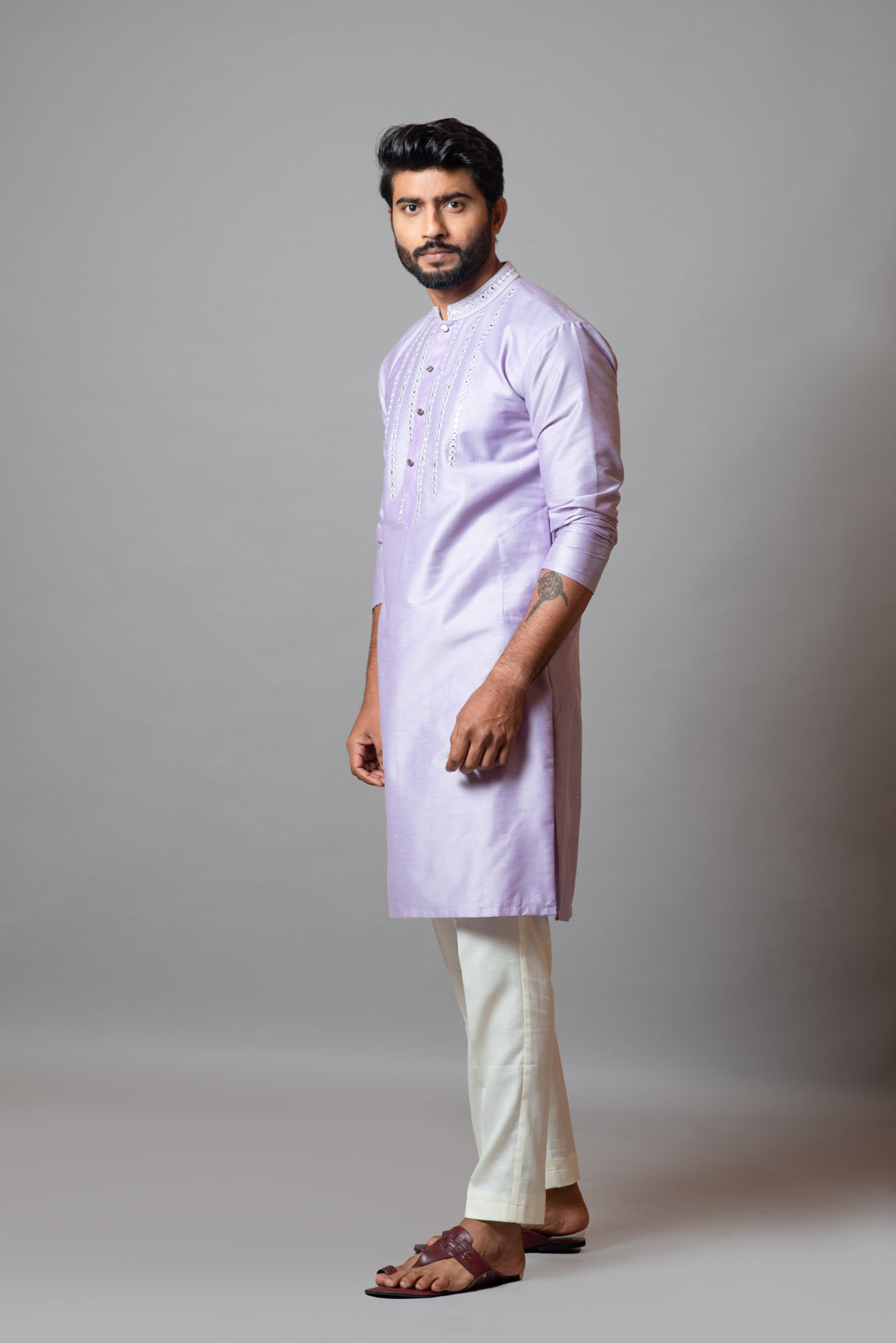 Lavender mirror kurta set