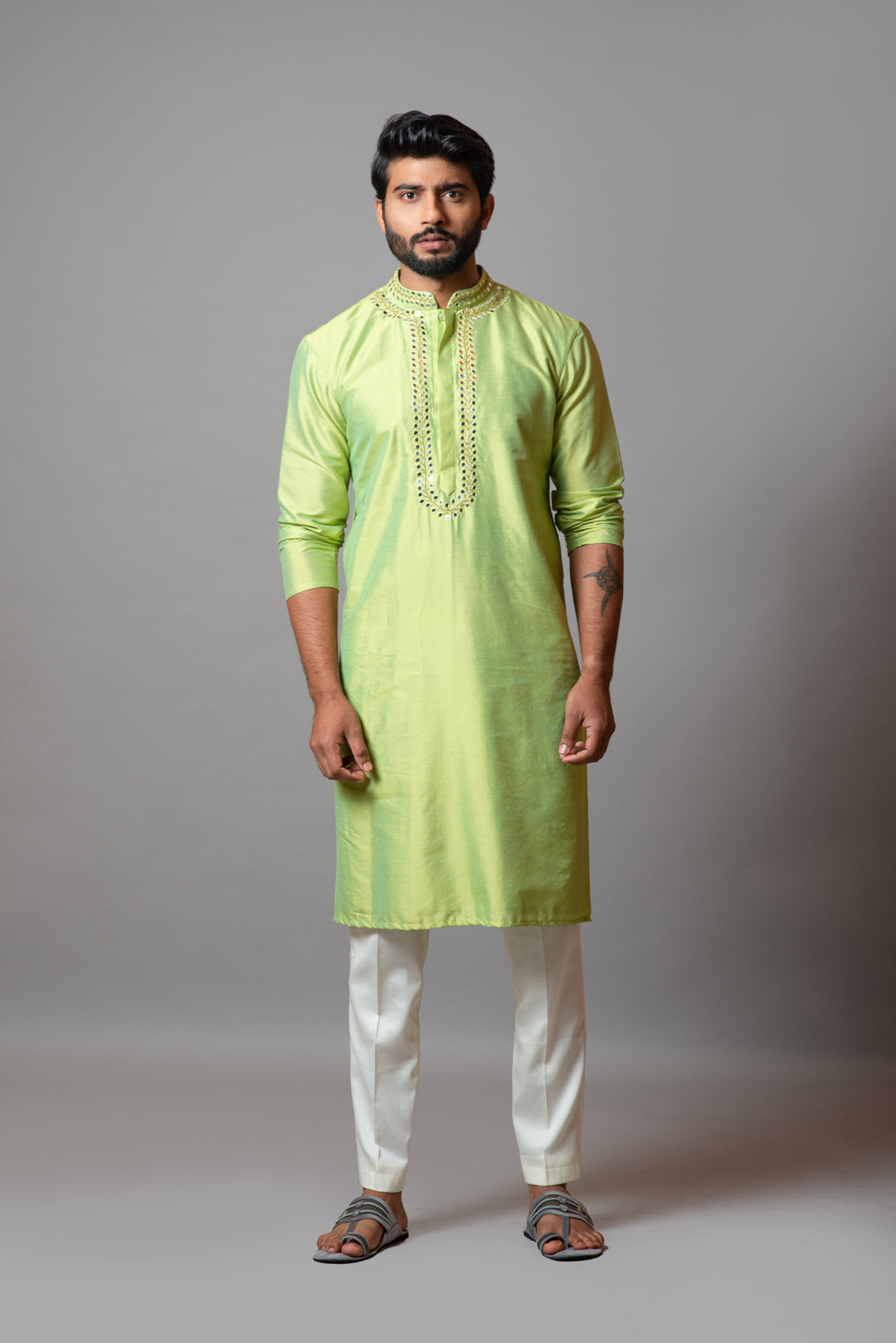 Green mirror Kurta set