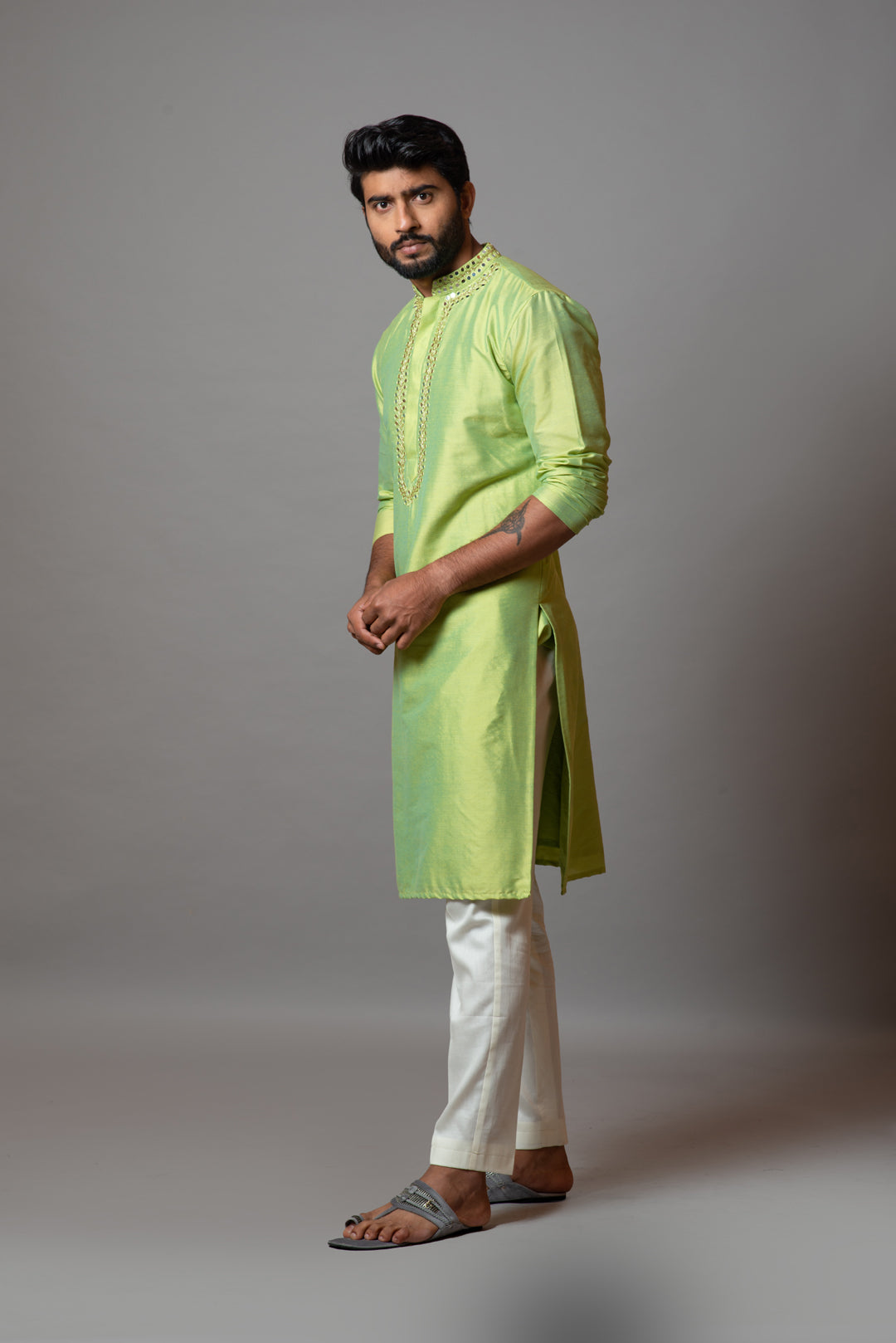 Green mirror Kurta set