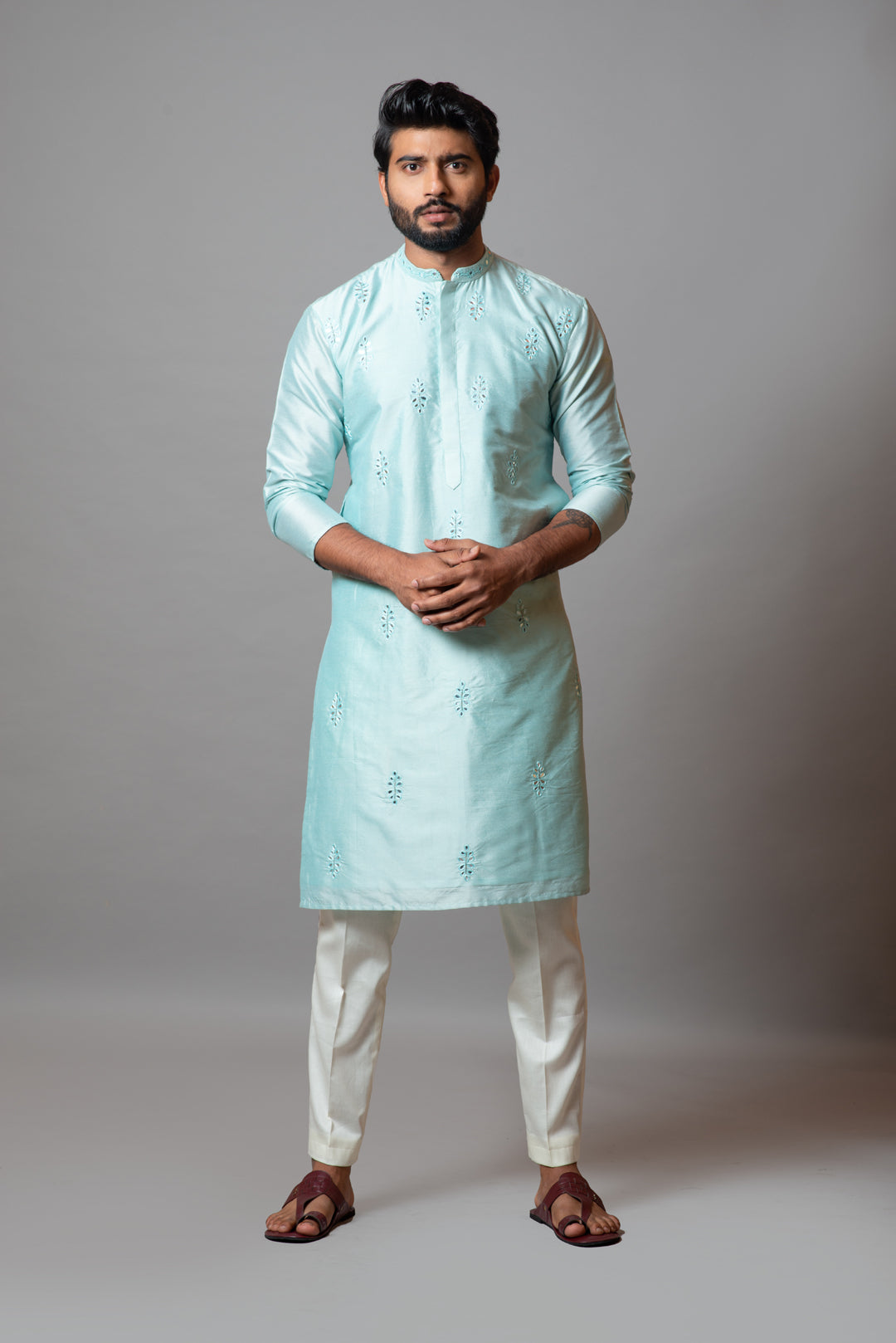 Powder blue kurta set
