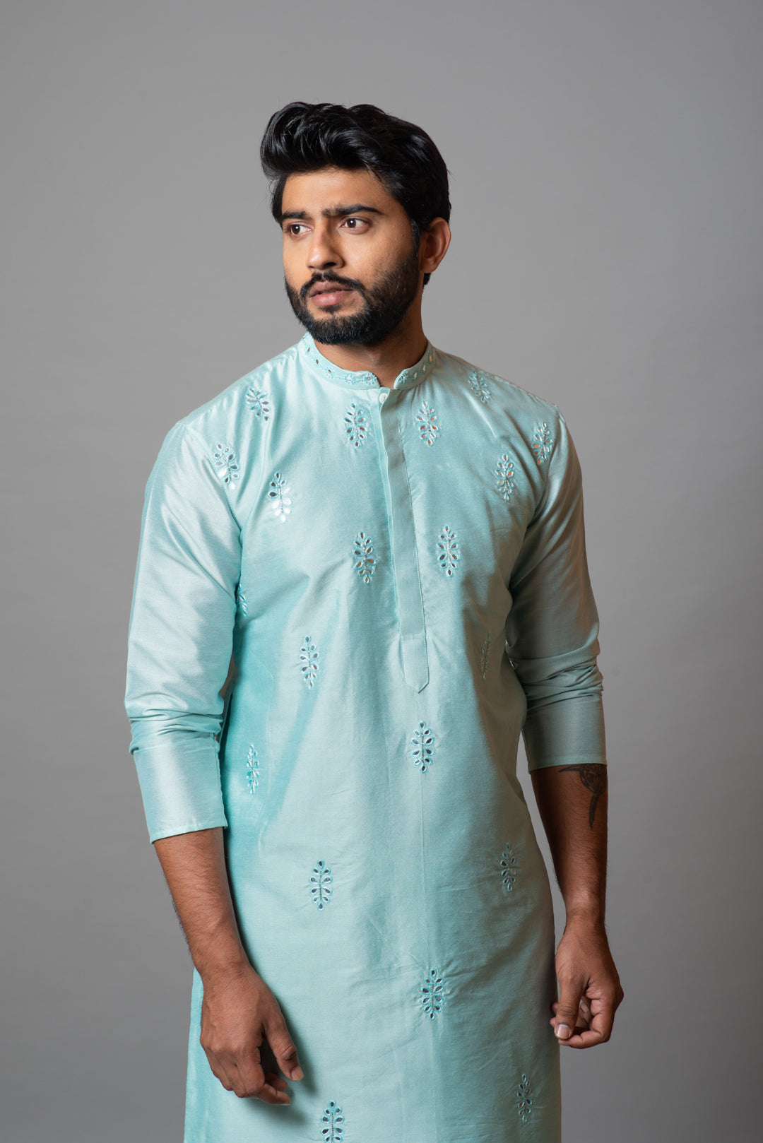 Powder blue kurta set