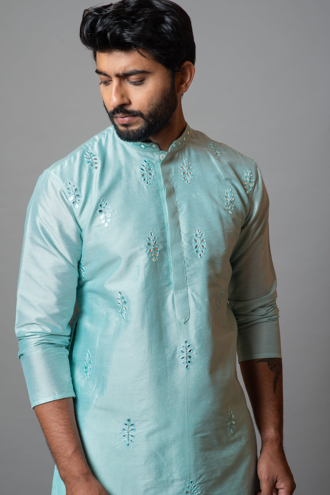 Powder blue kurta set