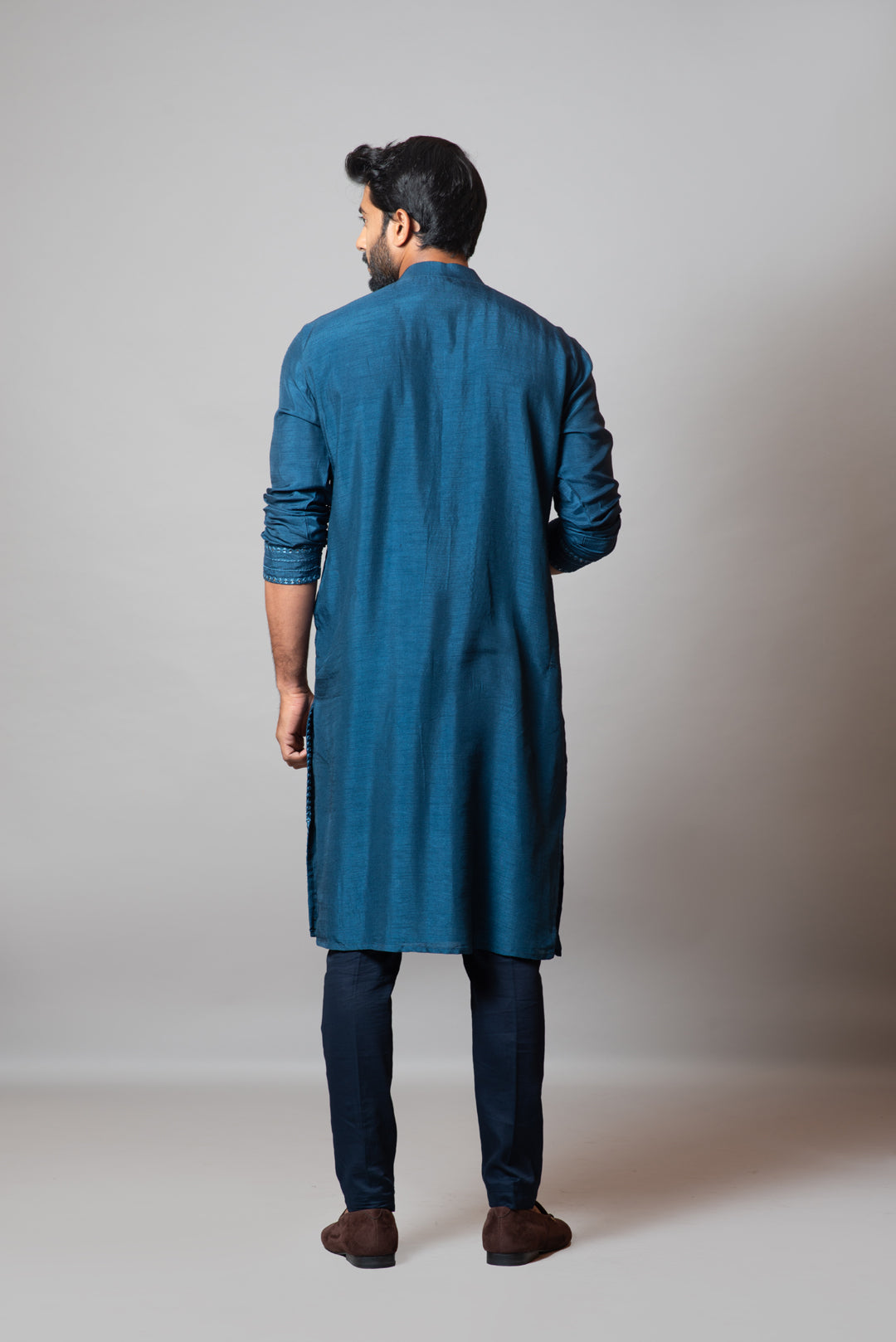Teal embroidered kurta set