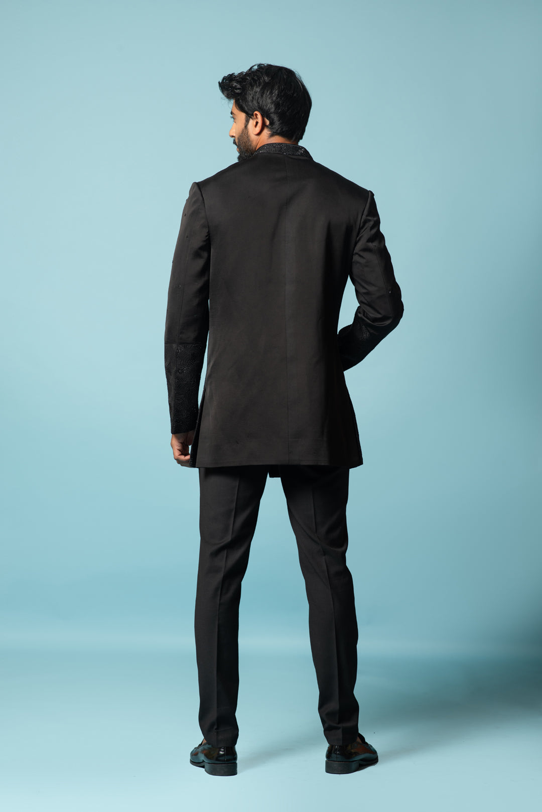 Black bandhgala set