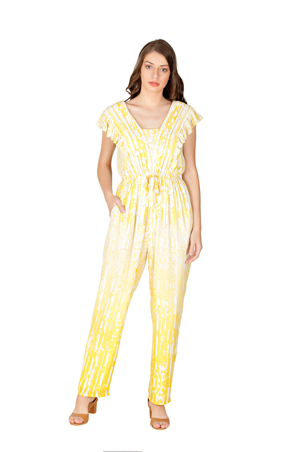 Pleated Yoke Jumpsuit - Auraya Fashion - Rinku Sobti - #tag1# - #tag2# - #tag3# - #tag3#