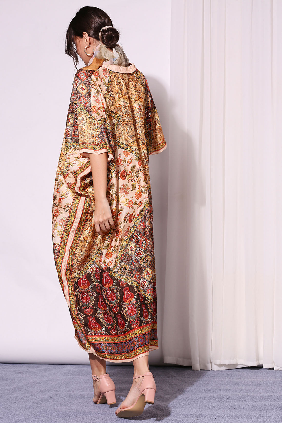 Image of Applique Printed Kaftaan Dress