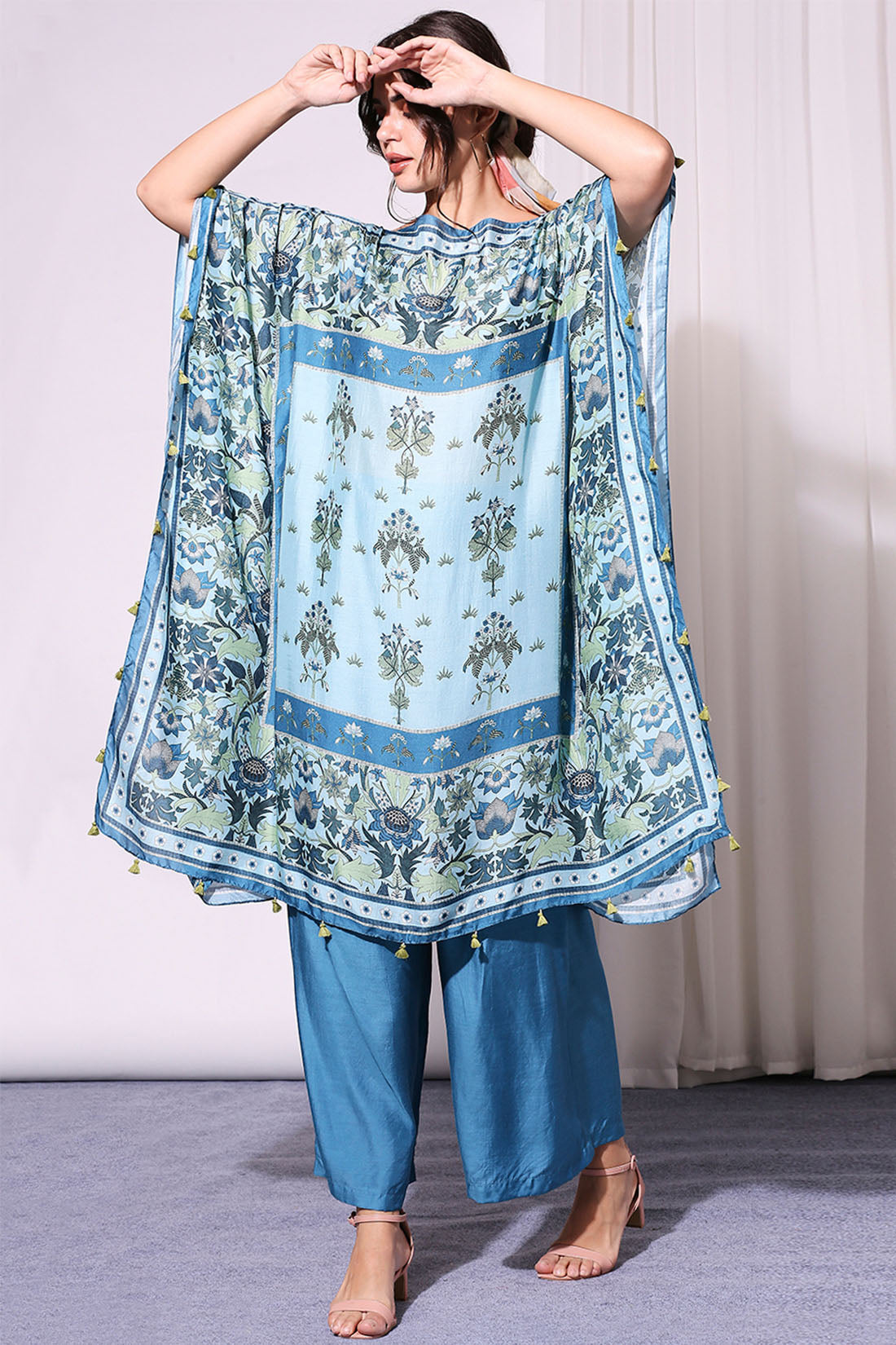 Image of Pastel Floral Kaftaan Set