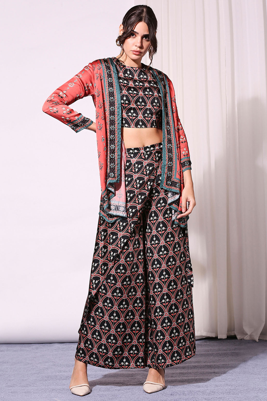 Image of Ethnic Printed Co-Ord Set And Jacket