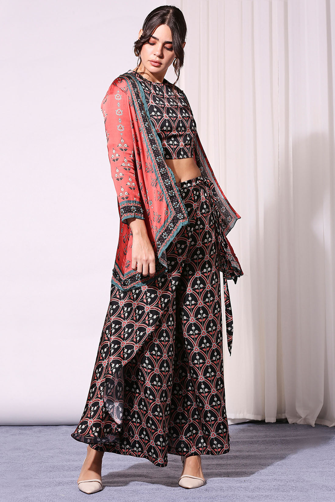 Image of Ethnic Printed Co-Ord Set And Jacket