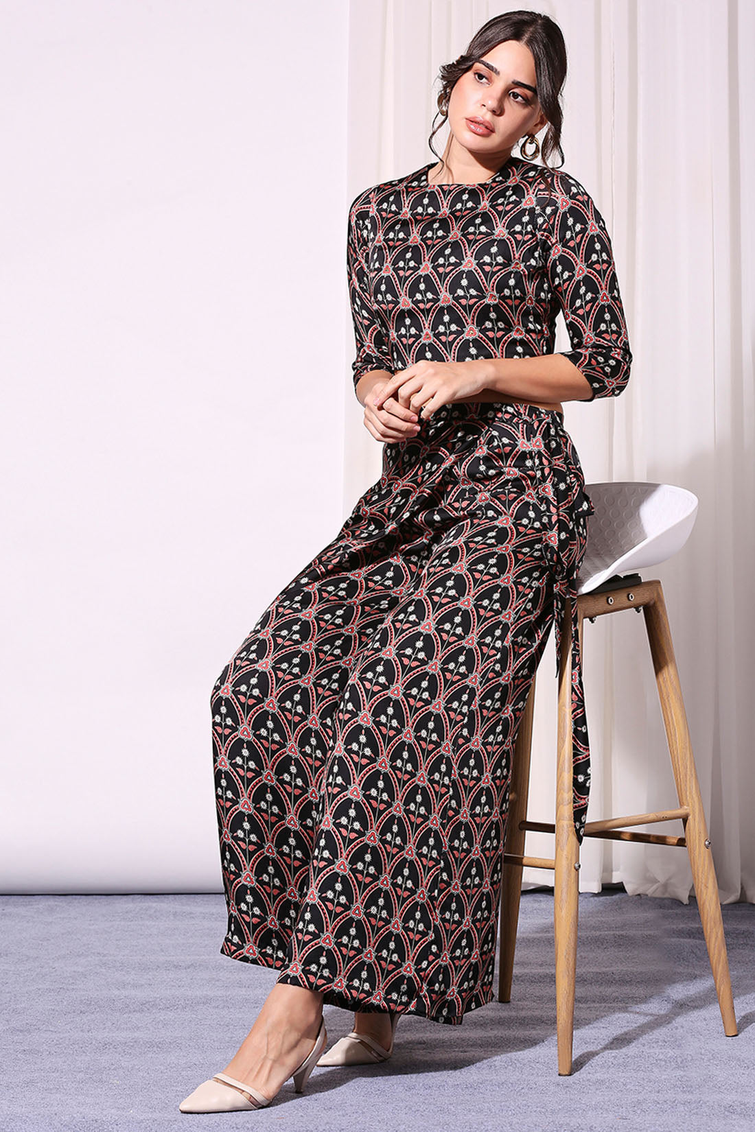 Image of Ethnic Printed Co-Ord Set And Jacket