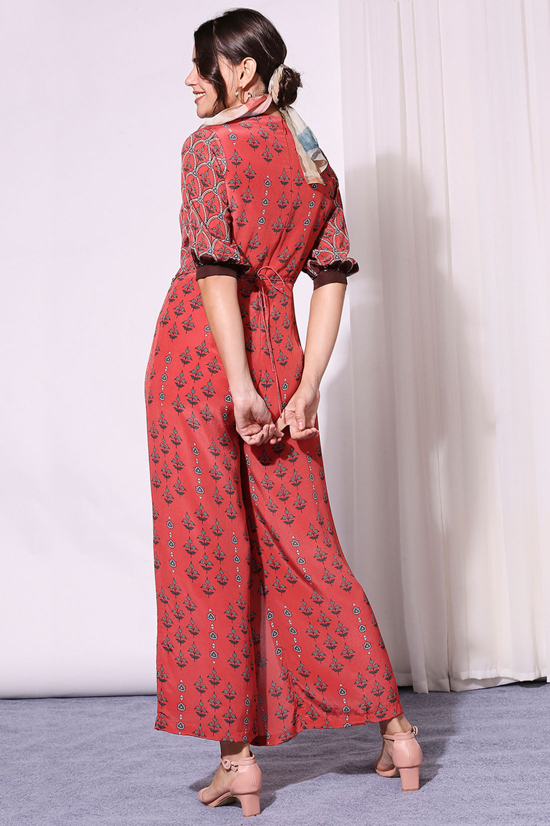 Image of Ethnic Floral Printed Jumpsuit