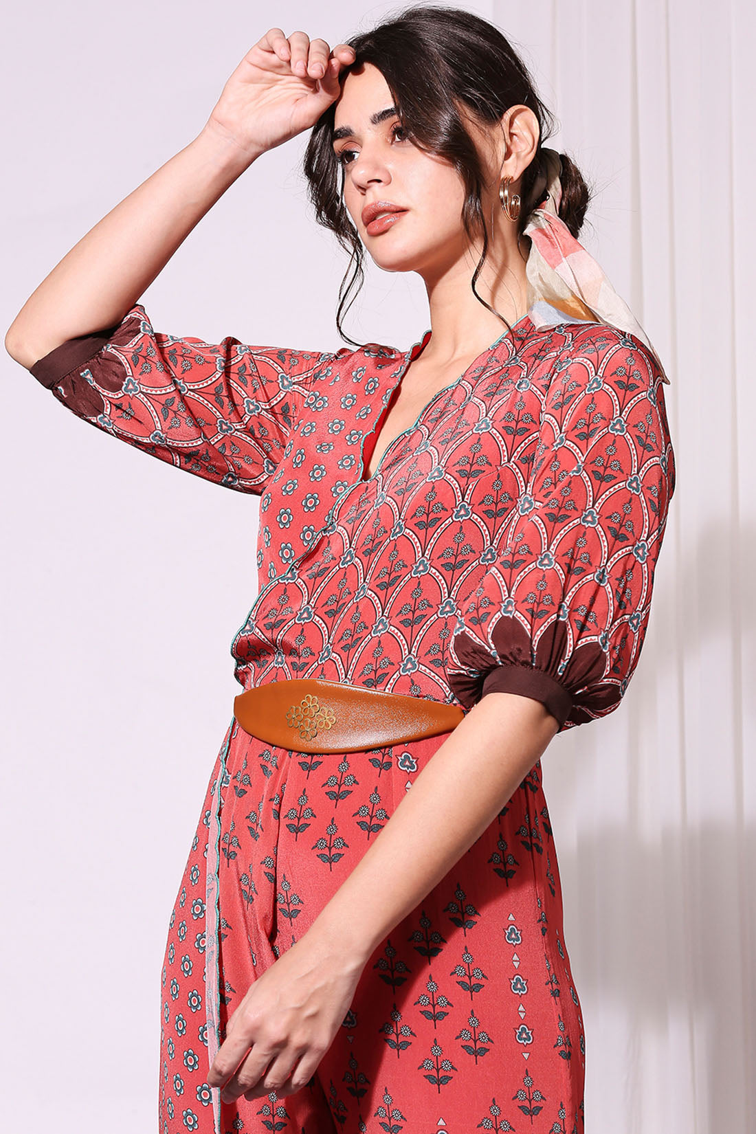 Image of Ethnic Floral Printed Jumpsuit