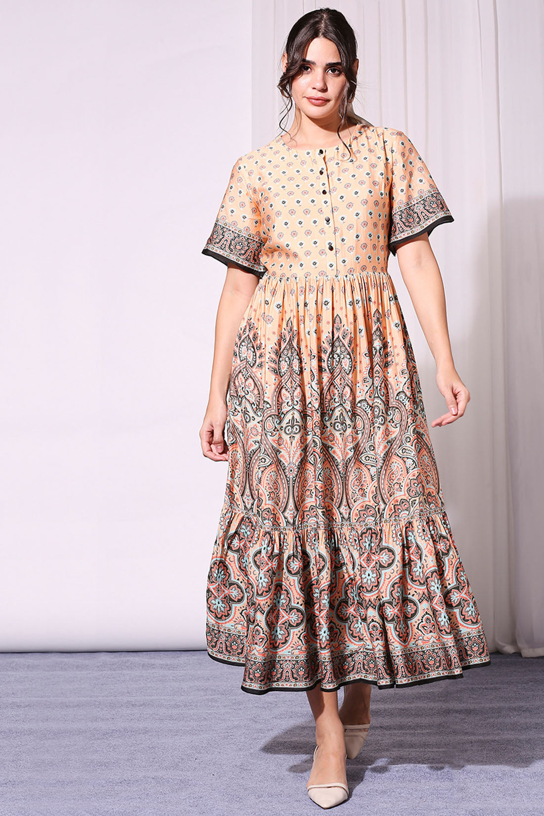 Image of Printed Ethical Kaftaan Dress