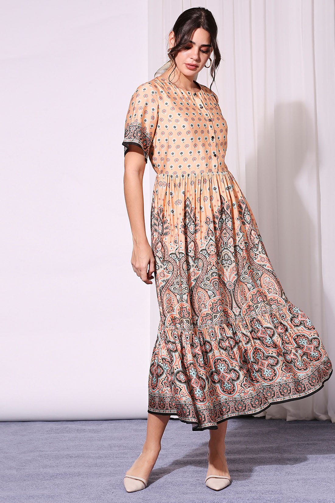 Image of Printed Ethical Kaftaan Dress