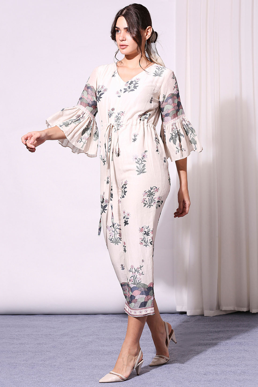 Image of Pastel Floral Printed Jumpsuit