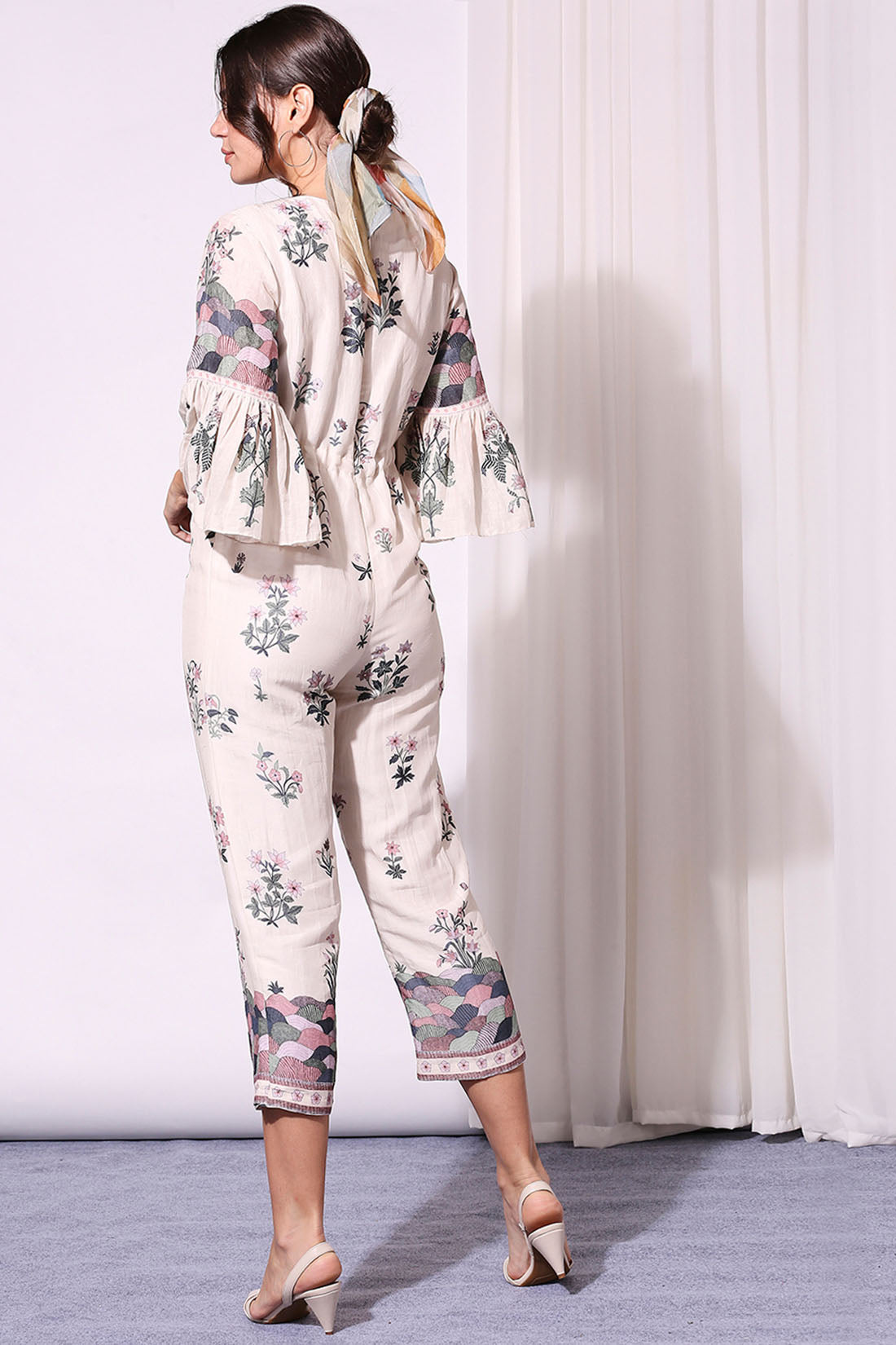 Image of Pastel Floral Printed Jumpsuit