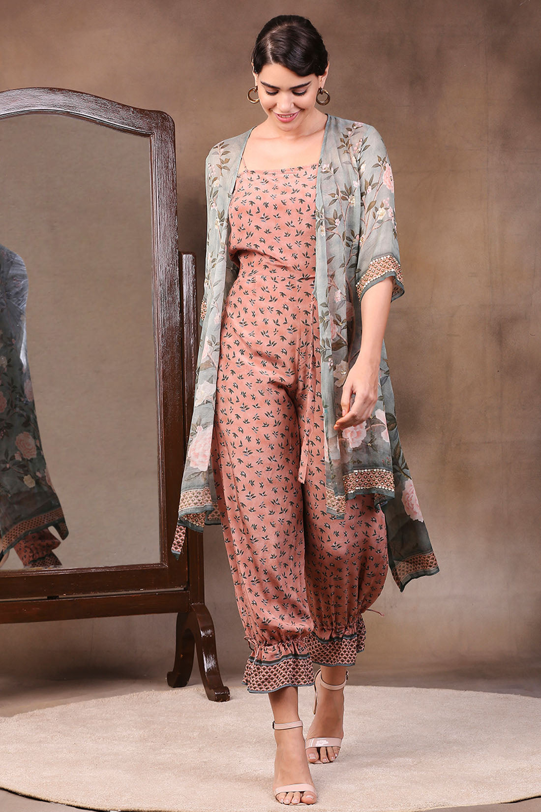 Image of Vintage Trails Printed Jumpsuit With Jacket