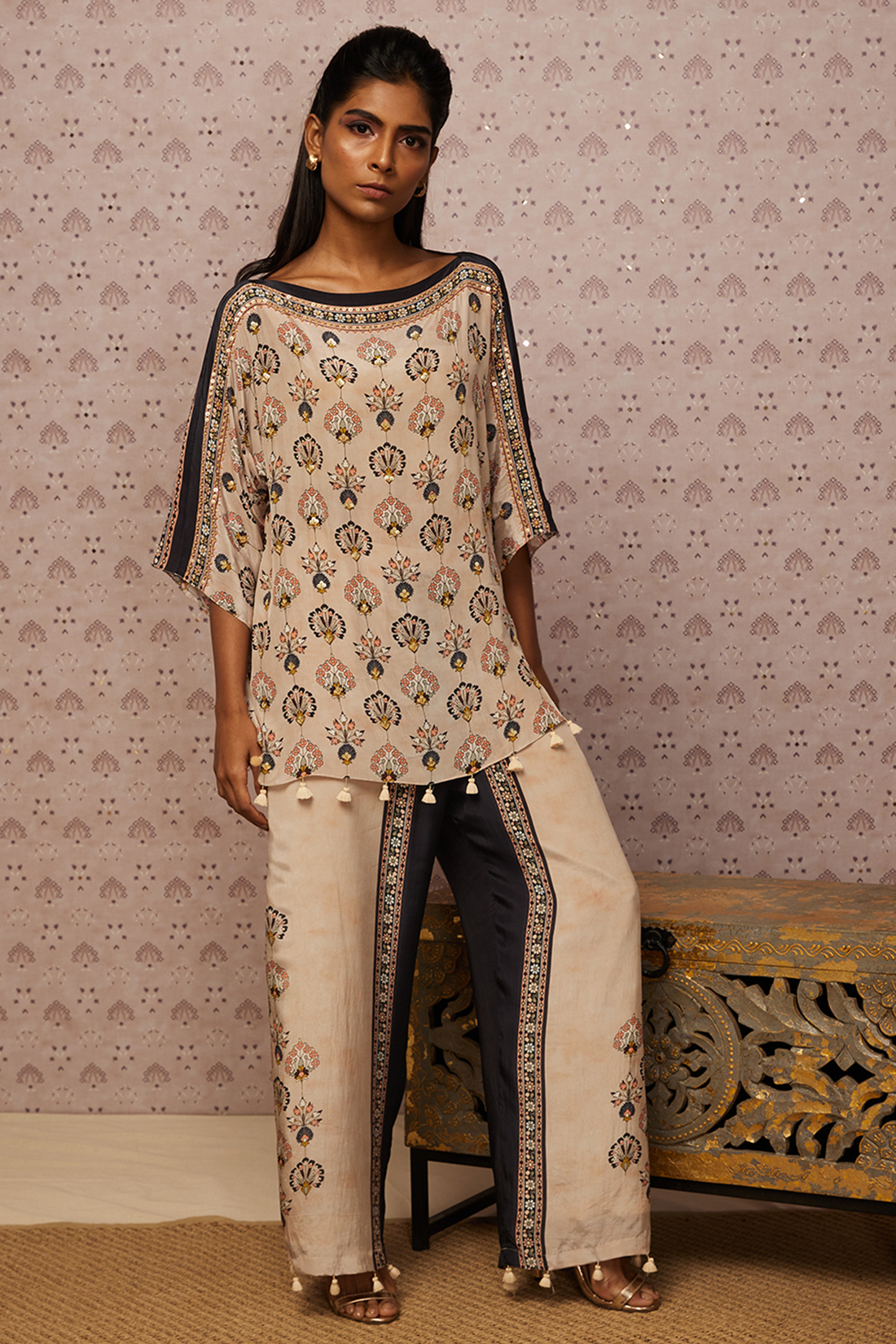 Image of Sarouk embroidered co-ord set