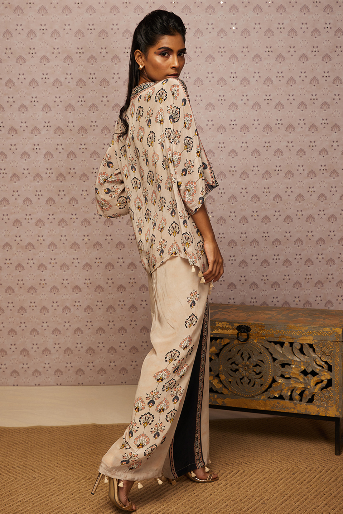 Image of Sarouk embroidered co-ord set