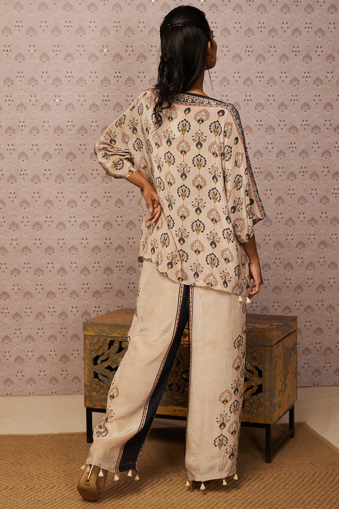 Image of Sarouk embroidered co-ord set