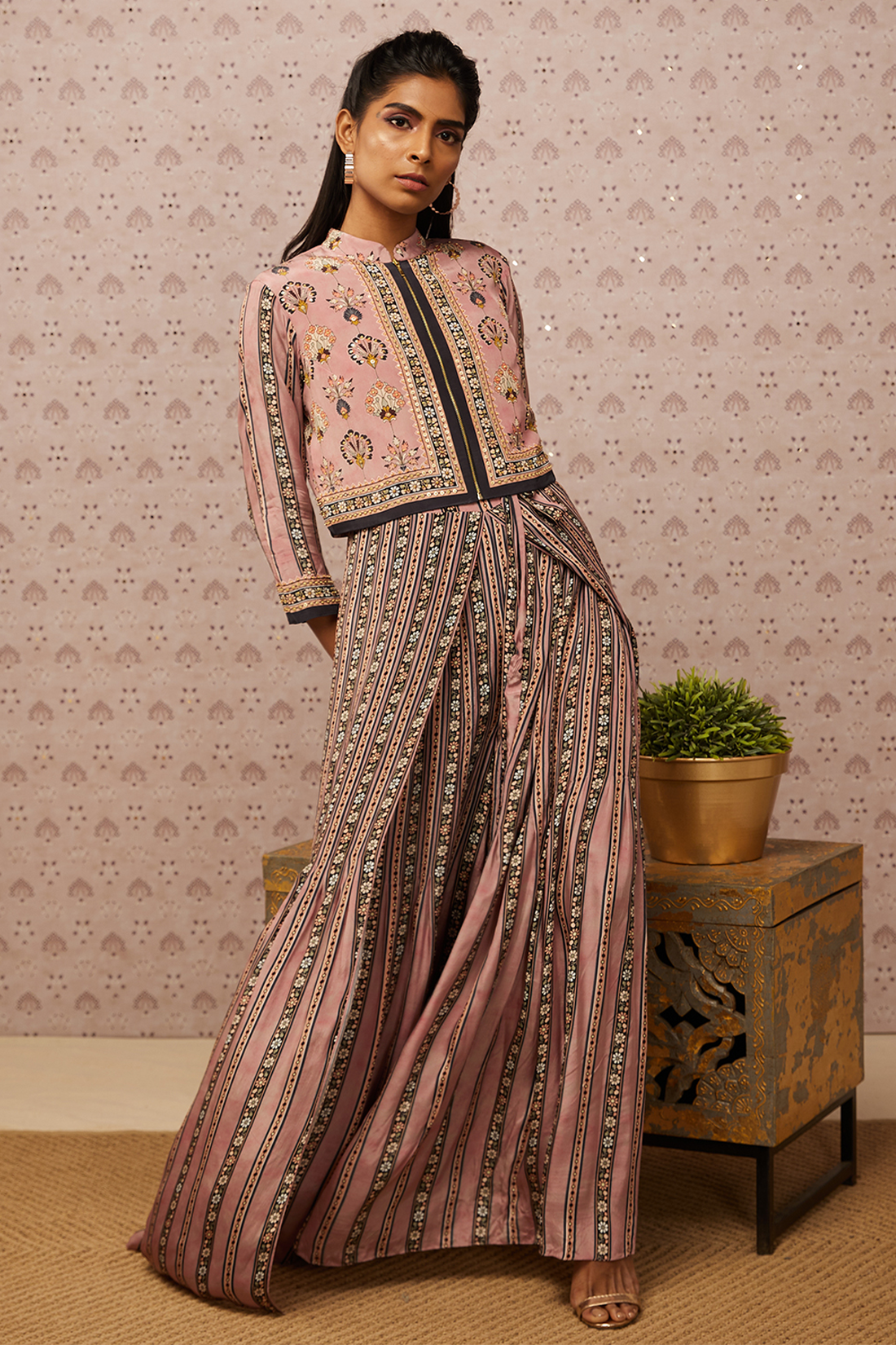 Image of Sarouk printed jumpsuit with jacket