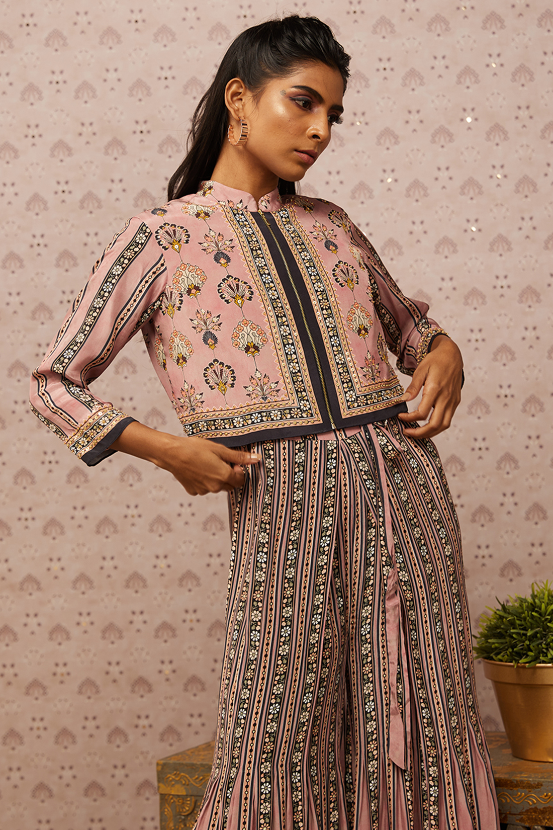 Image of Sarouk printed jumpsuit with jacket