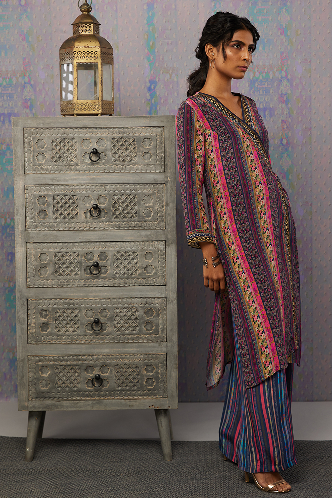 Image of Ikaya printed angarkha kurta set