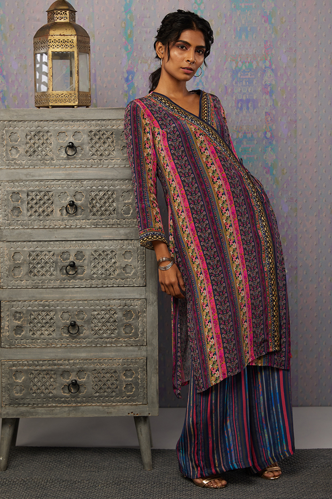 Image of Ikaya printed angarkha kurta set