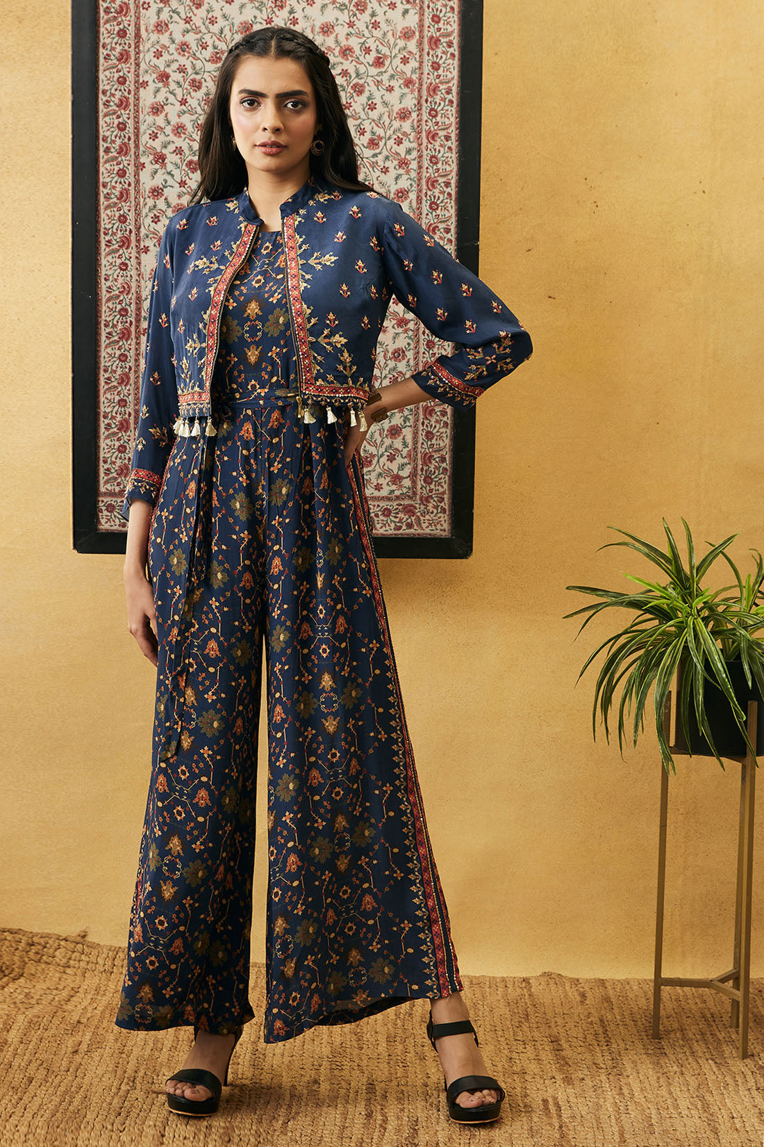 Image of Zahra Printed Jumpsuit With Jacket