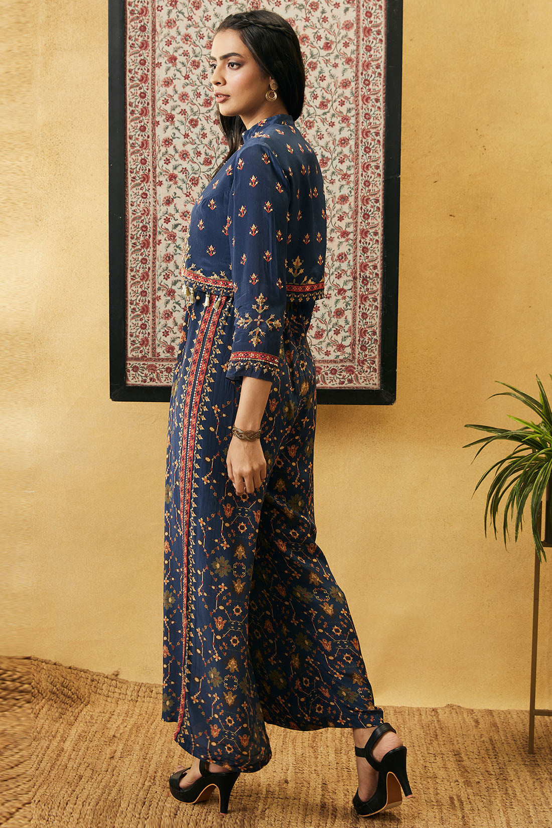 Image of Zahra Printed Jumpsuit With Jacket