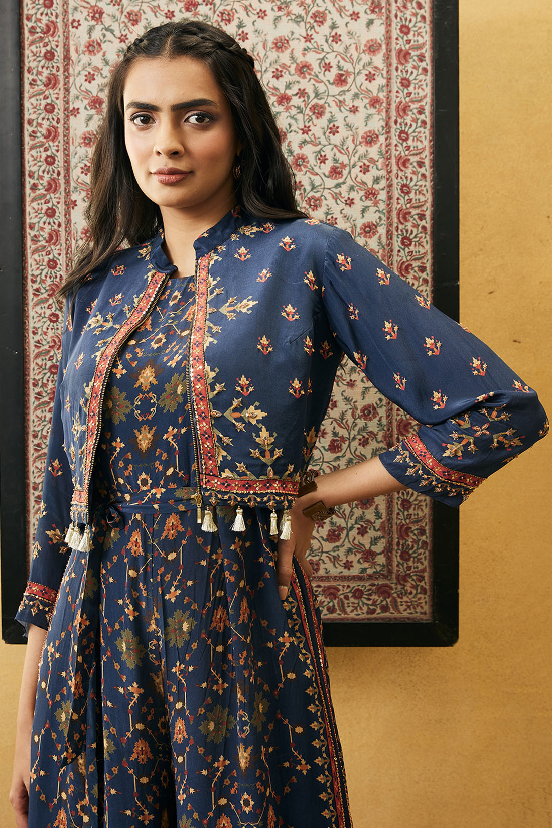 Image of Zahra Printed Jumpsuit With Jacket