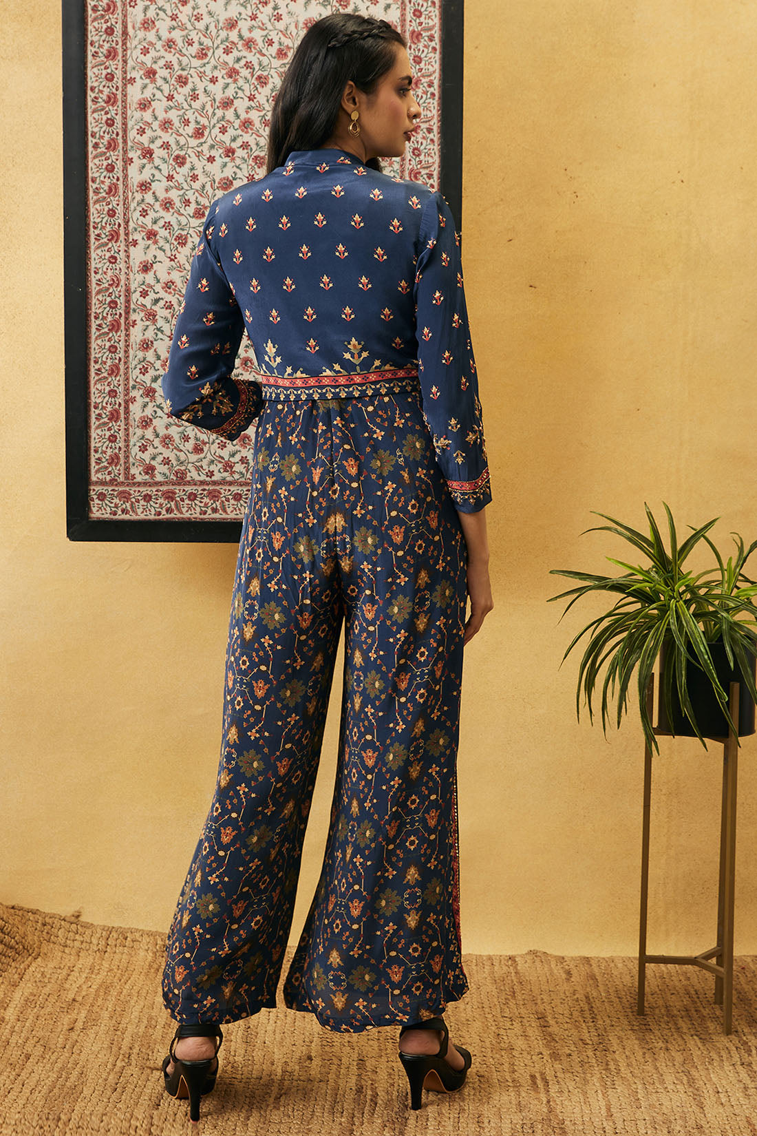 Image of Zahra Printed Jumpsuit With Jacket