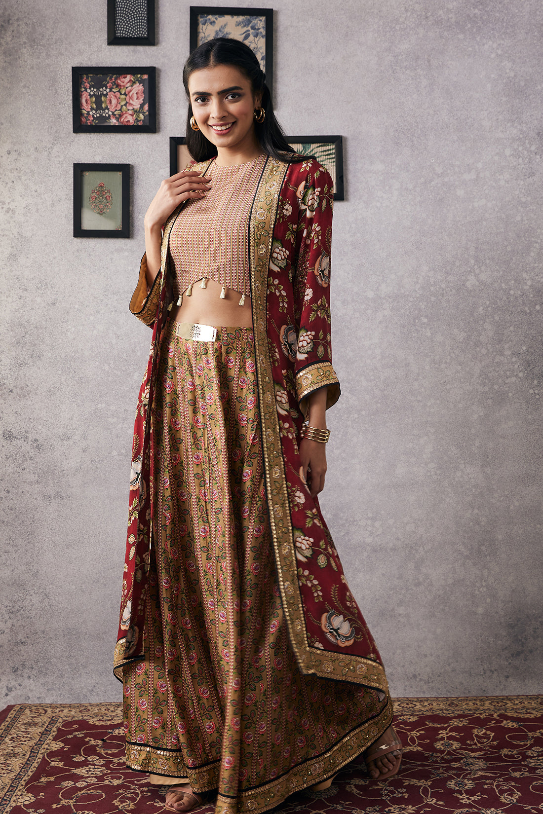 Image of Mehr embroidered lehenga set with jacket