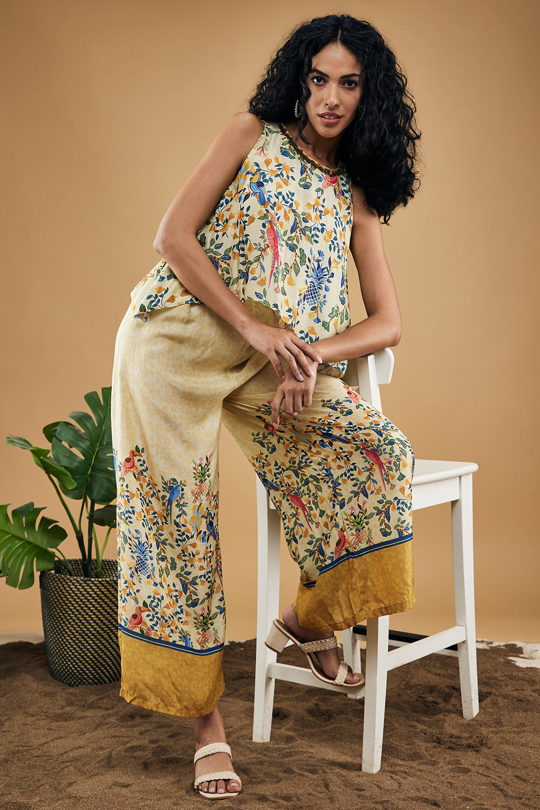 Image of Bird And Tile Printed Co-ord Set